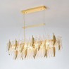 Feather Oval Pendant Light in Artistic Glass Chandelier