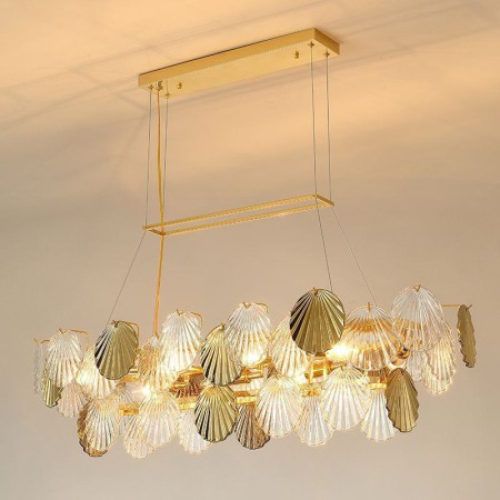 Shell Shape Glass Hanging Lamp Luxury Glass Chandelier Fashion Living Room Lamp