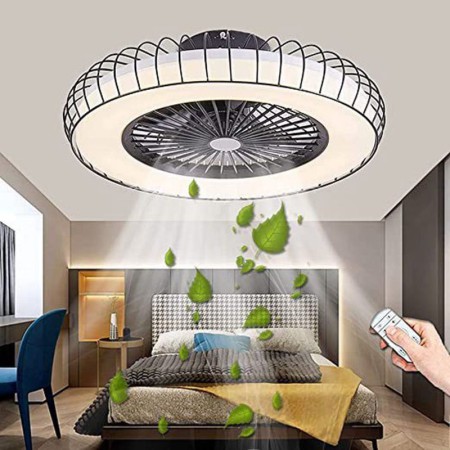 LED Round Ceiling Lamp with Fan for Bedroom, Living Room, and Dining Room