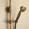 Exposed Pipe Shower with 8-Inch Shower Head and Hand Shower in Antique Brass