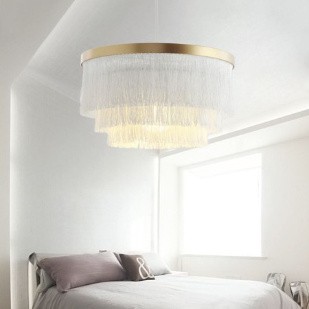 Warm Romantic Tassel Chandeliers Creative Bedroom Hanging Lamp Nordic Decorative Pendant Light