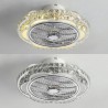 For Bedroom Crystal Ceiling Fan Light Gold Round LED Ceiling Lamp