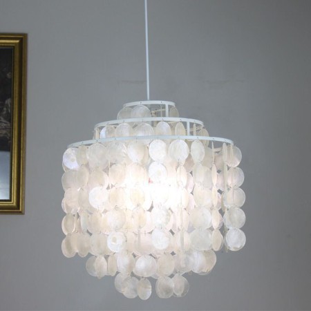 For Dining Room, Modern Classic Pendant Light White Shell Shade Lamp