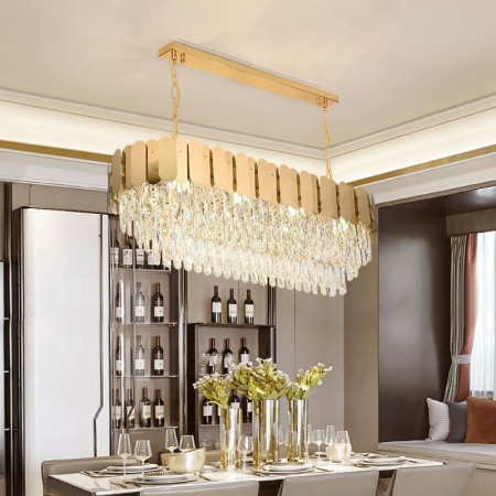 Luxury Oval Ceiling Light Crystal Pendant Light for Villa Hotel Living Room
