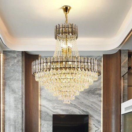 Hanging Light for Living Room Hotel Modern Gold Crystal Pendant Lighting
