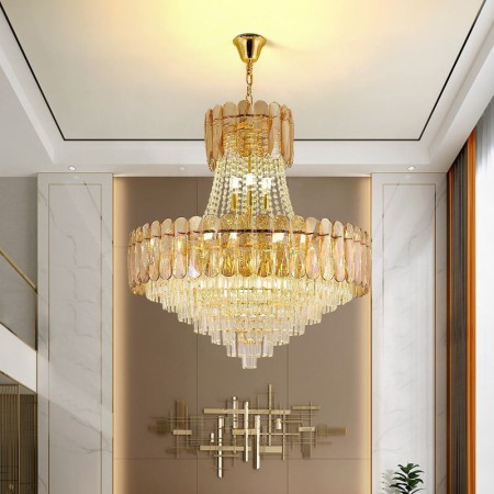 European Crystal Pendant Light Modern Ceiling Lamp for Dining Room and Living Room