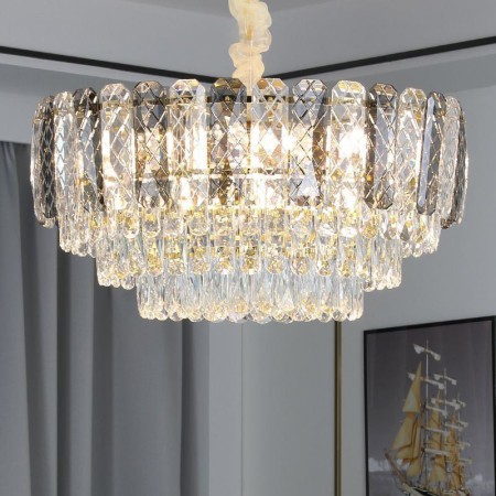 Crystal Round Ceiling Light European Pendant Light for Living Room Dining Room