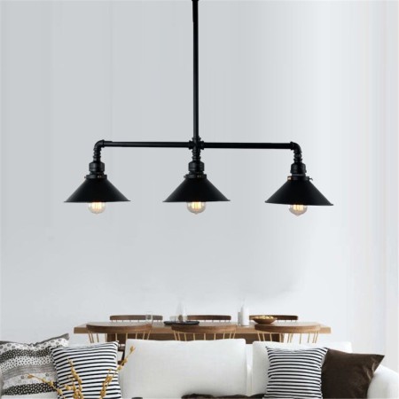 Country Rustic Style 3 Light Retro Industrial Vintage Water Pipe Pendant Light Chandelier