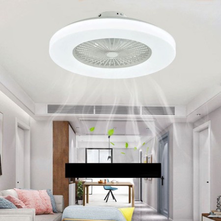Remote Controlled LED Fan Ceiling Light Trichromatic Dimming