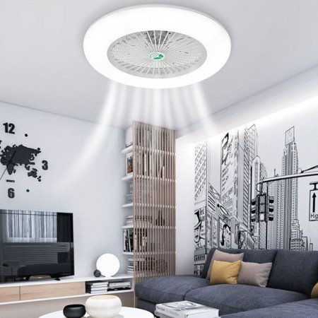 Remote Controlled LED Ceiling Fan Trichromatic Dimming Light