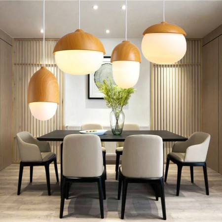 4 Designs Dining Room Living Room Bedroom Lighting DIY Light Modern Simple Fashion Metal Glass Pendant Light (Forest Night)