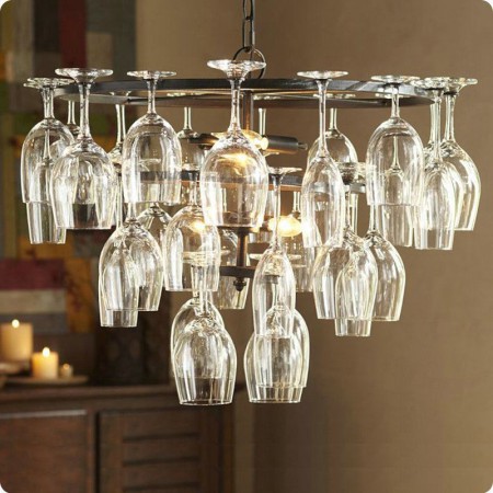 6 Light Wine Glass Holder Light Fixture for Farmhouse Dining Table (Wine Glass NOT Included)