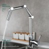 Foldable Brass Kitchen Sink Faucet in Black/Chrome/Nickel Brushed Finishes