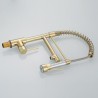 Tall Gold Kitchen Sink Faucet Tap Mixer Dual Spout Pull Down Commercial