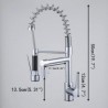 Chrome Single Commercial Kitchen Sink Faucet Mixer Tap with Pull Down Spray