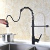 Brass Sink Mixer Tap with Pull Down Dual Function Sprayer in Black Commercial Kitchen Faucet
