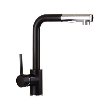 Black Pull-Out Kitchen Faucet Mixer Single Hole