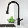 Kitchen Sink Faucets Modern High Arc Stainless Steel Brushed Black With Pull Out Sprayer