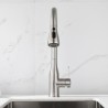 Pull Down Stainless Steel Brushed Black Kitchen Sink Faucet With Pull Out Sprayer