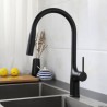Gun Gray High Arc Single Hole Pull Out Kitchen Sink Faucets