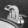 Arc-Shaped Water Outlet Chrome/Black Waterfall Basin Tap (Hole Spacing 4 inch)