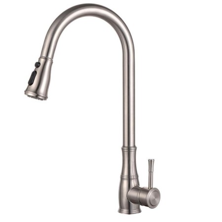 Pull Down Kitchen Sink Faucet in Stainless Steel with Pull Out Sprayer