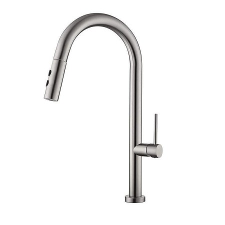 Brushed Nickel Stainless Steel Pull Down Head Kitchen Faucet with Single Handle