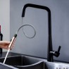Single Handle Deck Mounted Black Kitchen Mixer Tap with Pull Out Spray