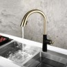 Unique Hidden Pull-Out Function Tap Chrome/Black/Black+Gold Curved Brass Pull-Out Kitchen Faucet