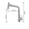 Brushed Nickel/Black Pull-Out Brass Kitchen Faucet Rotatable Kitchen Sink Tap