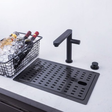 Stainless Steel Single Bowl Sink with Tap Invisible Kitchen Sink
