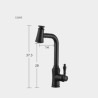 Swivel Kitchen Tap Black Brass Pull-Out Kitchen Faucet