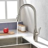 Brushed Nickel Finish Brass Kitchen Faucet Pull-Out Sink Faucet