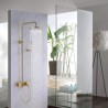 Contemporary Exposed Bathroom Shower System with Gold Brass Bath Shower Mixer Tap