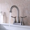 Bathroom Sink Mixer Tap with Dual Handles Centerset Basin Faucet in Stainless Steel