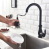 Single Hole Single Handle Pulling Tap in Black Modern Kitchen Faucet