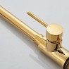Single Handle Solid Brass Gold Swan Neck Kitchen Faucet with Pull-out Spray