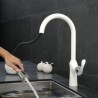 Stoving Varnish White Pull Down Kitchen Faucet Single Handle Pull Out Tap