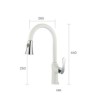 Stoving Varnish White Pull Down Kitchen Faucet Single Handle Pull Out Tap