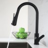 Stainless Steel Single Handle High Arc Pull Out Kitchen Faucet