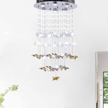 Creative Butterfly Glass Pendant Light Bedroom Living Room Nordic LED Pendant Light