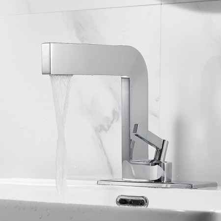 Brass Basin Mixer Tap Square Design Available in 4 Colors with Cover Plate