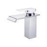 Chrome Brass Basin Mixer Tap Contemporary Waterfall Bathroom Sink Faucet