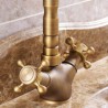 Single Hole Antique Brass Bathroom Sink Tap with Two Handles