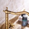 Single Hole Antique Brass Bathroom Sink Tap with Two Handles