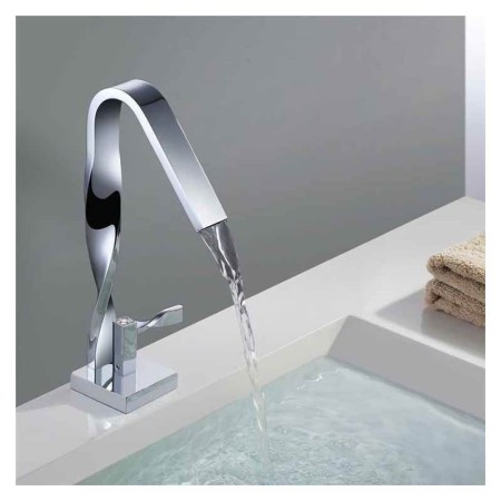 Modern Chrome Bathroom Sink Faucet with High Twisted Faucet