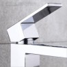 Deck Mounted Basin Tap Modern Chrome Bathroom Sink Faucet