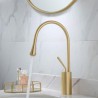 Black/White/Gold Modern Black High Lever Bathroom Sink Tap Single Handle Faucet