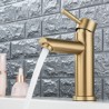 Bathroom Faucet Face Basin Mixer Tap in Brushed Gold Stainless Steel