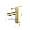 Bathroom Faucet Face Basin Mixer Tap in Brushed Gold Stainless Steel